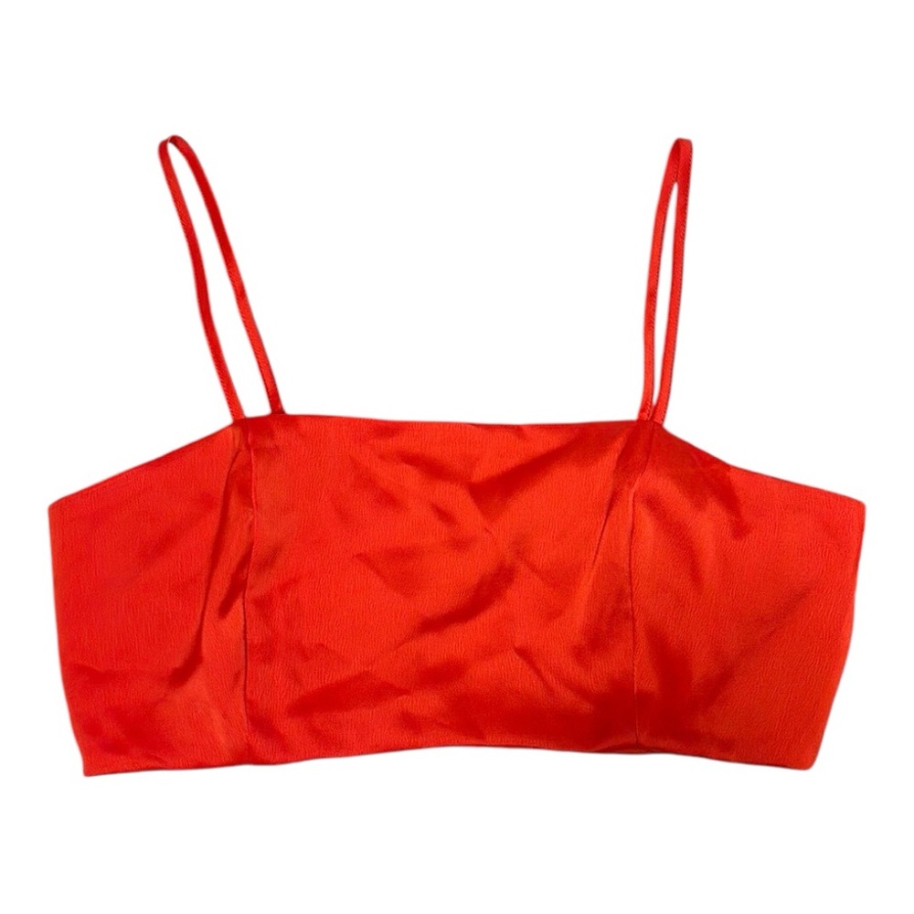 68. House Of Harlow NWT Satin Red Crop Top